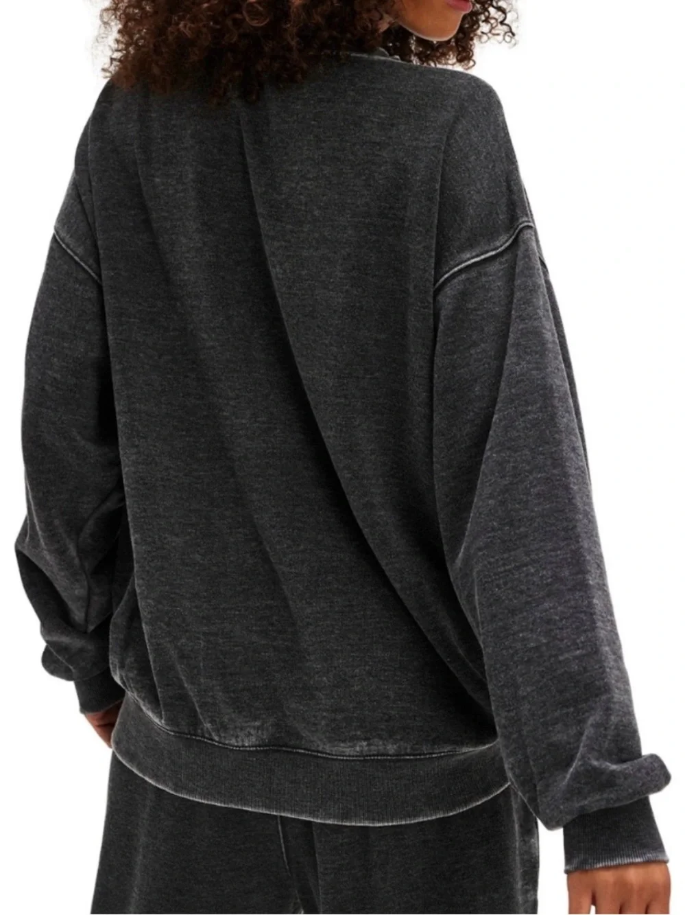 Free People Slow It Down Pullover. NWT. Black